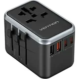Vention Wandladegerät Vention FJFB0 Universal GaN 2x USB-C 2x USB Schwarz
