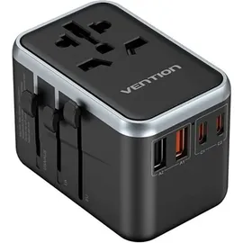 Vention Wandladegerät Vention FJFB0 Universal GaN 2x USB-C 2x USB Schwarz