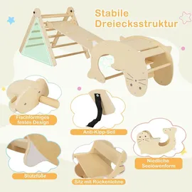 Goplus Kletterdreieck 6 in 1 Bunt/Naturbelassen