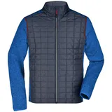 James & Nicholson Strickfleece Hybridjacke JN742" - James - Nicholson royal-melange/anthracite-melange M"