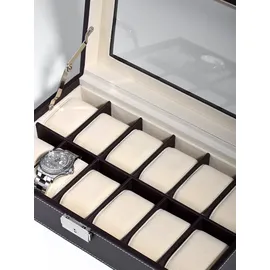 Rothenschild Uhrenkiste RS-1098-12DBR fuer 12 Uhren brown