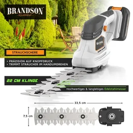 Brandson Akku-Grasschere 2in1 inkl. Akku und Ladegerät
