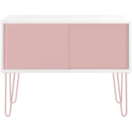 B.M. Kinderkommode Multirange 75 x 100 x 45 cm MDF lackiert weiß/pastellpink