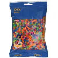 Hama Perlen Bügelperlen 3000 Stück Neon Transparent Mix