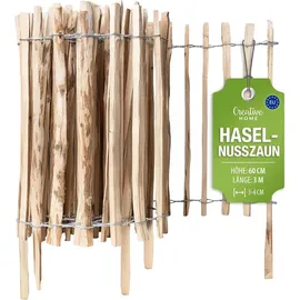 Creative Home Staketenzaun 300 x 60 cm Haselnuss