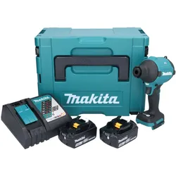 Makita DAS 180 RTJ Akku Gebläse 18 V Brushless + 2x Akku 5,0 Ah + Ladegerät + Makpac