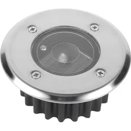 H4L Solar LED Bodeneinbauleuchte rund od. eckig 85mm Bodeneinbaustrahler 2er Set - Silber