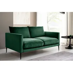 2-Sitzer TRENDS BY HG "Svea", grün, B:160cm H:80cm T:88cm, Sofas, mit Metallfuß, frei im Raum stellbar