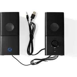 Nedis Gaming-Lautsprecher - USB - 2.0-6W - 3,5-mm-Klinke - PC - Notebook - 1.20 m - ABS - Schwarz/Silber