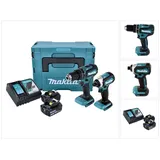Makita DLX 2283 TJ Akku Combo Kit DHP 485 Akku Schlagbohrschrauber + DTD 153 Akku Schlagschrauber + 2x Akku 5,0 Ah + Ladegerät + Makpac