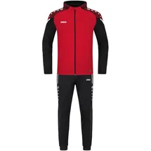 Jako Trainingsanzug Polyester Performance mit Kapuze rot/schwarz 164