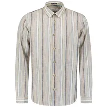 No Excess Langarmhemd gestreift Blau 3XL