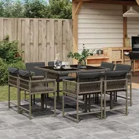 vidaXL Gartenmöbel-Set 9-tlg. Grau
