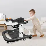 3 in1 Baby Lauflernhilfe,Lauflernwagen Klappbar mit Musik,Spiel- und Lauflernwagen mit Spielecenter Esstisch,Gehfrei Babywalker ab 6 Monate Schwarz - Schwarz