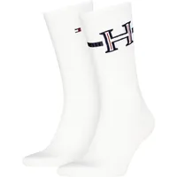 Socken TOMMY HILFIGER, Herren, Gr. 43-46, weiß, Obermaterial: 79% Baumwolle, 19% Polyamid, 2% sonstige Fasern, Socken Socken