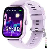 Smartwatch Kinder Mädchen Jungen Kinderuhr Herzfrequenz Schlaf Schrittzähler Wecker Sport Spiel IP68 Wasserdicht  Fitnessuhr Android IOS - Violett