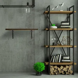 Relaxdays Regalwinkel Set, 2 Winkel, HBT: 23,5 x 4 x 18 cm, antike Verzierung, Wandregal-Halterung, Gusseisen, schwarz
