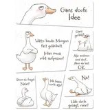 speecheese Gilbert die Gans Kühlschrankmagnete mit frechen Sprüchen acht Verschiedene Magneten für Miesepeter lustiger Set Sprüche Magnet Set Pechvogel Kühlschrankmagnete Set Männer