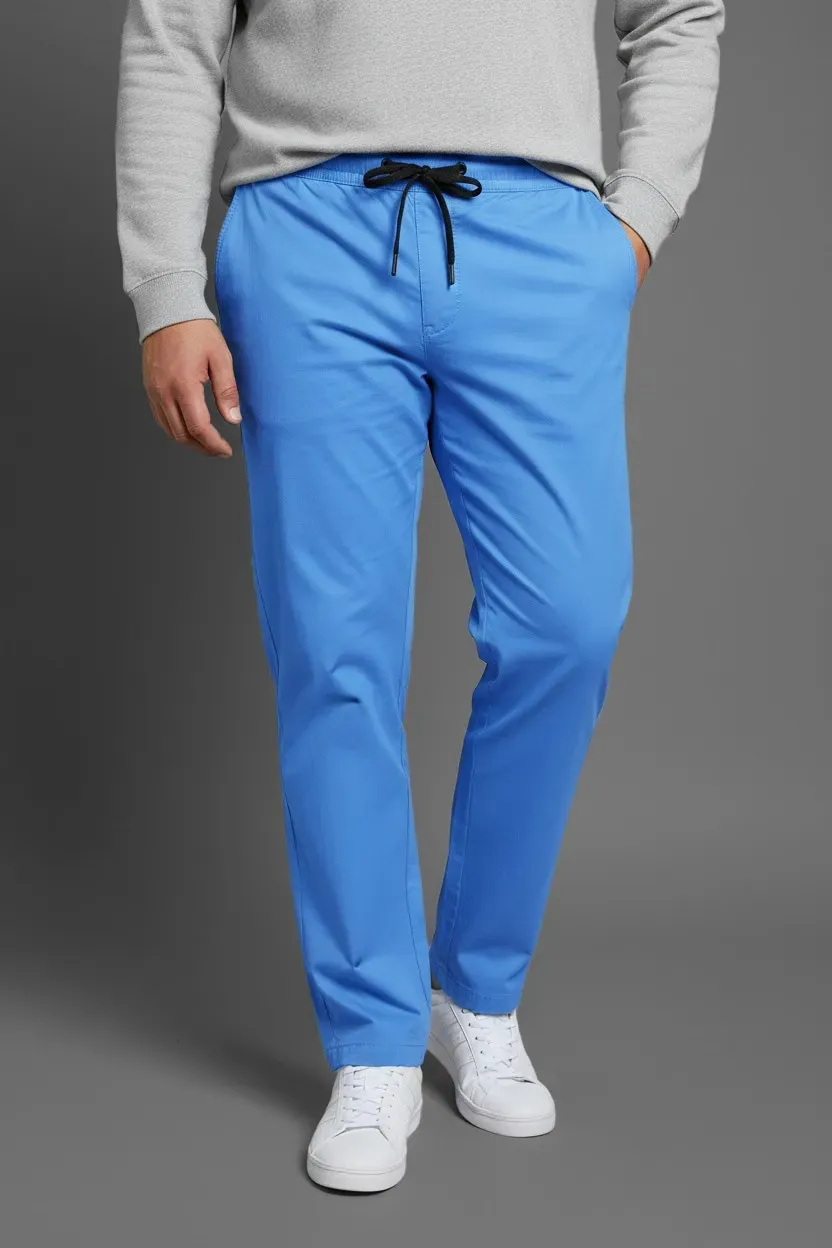Schlupfhose MAN'S WORLD, Herren, Gr. 33, N + U Gr, blau, Web, Obermaterial: 98% Baumwolle, 2% Elasthan, unifarben, regular fit lang, Hosen Schlupfhose, perfekter Schnitt für Große Größen
