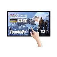 TouchWo 32 Zoll Interaktiver Touchscreen-Monitor, Smart Board mit Wandhalterung, Präsentations-Whiteboard All-in-One-Touchscreen-PC für Büro & Klassenzimmer, Core i5 4 GB RAM & 128 GB ROM