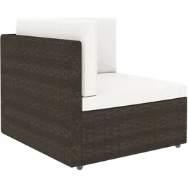 vidaXL 7-tlg. Garten-Lounge-Set mit Kissen Braun Poly Rattan
