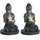 GLOBO 2er Set LED Solarleuchte Buddha Steinoptik, H 28 cm,
