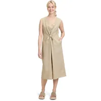 Cartoon Leinenkleid mit Cut-Outs Grau 40