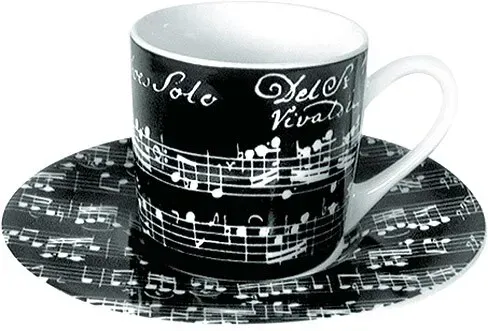 Könitz Porzellan Espresso, Vivaldi Libretto schwarz