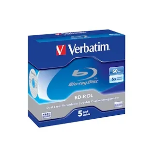 Verbatim BD-R DL 50GB 6x Speed, white blue Jewel Case