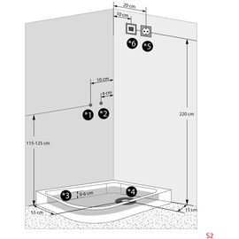 SeniorBad Dampfdusche Sauna Dusche Duschkabine D60-70M3L-EC 120x80cm MIT 2K Scheiben Versiegelung