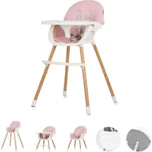 Chipolino Kinderhochstuhl Rio 2 in 1, Kinderstuhl rutschfeste Beine 5-Punkt-Gurt rosa