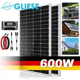 Solarmodul 600(2 * 300W) Watt Solarpanel Monokristallin Solar Set für Häuser RV Boot