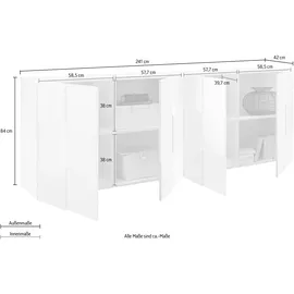 Home Affaire Dama Breite 241 84 x 42 cm Weiß
