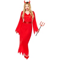amscan 9917897 Damen Halloween Teufel Lady Fasching Kostüm Multi Größe 40-42