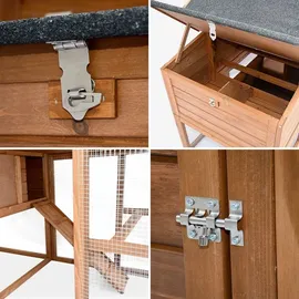 sweeek Holz Hühnerstall, 4 Hühner, mit Gehege