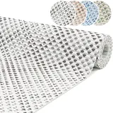 ANRO Badematte Weichschaummatte Bad- und Duschvorleger Antirutsch Badläufer Uni Karo Grau 100x65cm