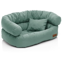 Juelle Hundebett - große Hunde Sofa Abnehmbarer Bezug maschinenwaschbar flauschiges Bett, Hundesessel Santi S-XXL (Größe: XXL - 140x100 cm, Dunkel Minze)