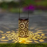 Haushalt LED Solar Laterne im Blumendesign 1warmweißes LED 10x18cm