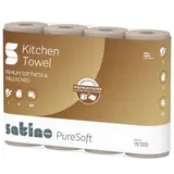 Satino PureSoft Küchenrolle, 2-lagig, 26 x 22 cm 161050 , 1 Packung = 4 Rollen à 64 Blatt