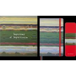 Moleskine Bundle Impressionismus Notizbuch limitierte Ausgabe, L/A5, fester Einband, 6 Wasserfarben-Graphitstifte, wiederverwendbare Geschenkbox