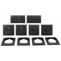 Schalter und Steckdosen Set McPower Flair ''Multimedia'' 18-teilig, anthrazit