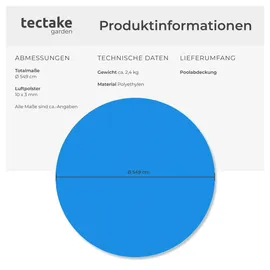 Tectake Pool Solarfolie Blau Ø 549 cm