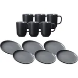 12-tlg. grau/schwarz