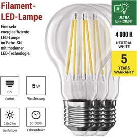 EMOS LED-Lampe Filament A60 1525283413 5W E27 neutralweiß 1060 lm 3 St.