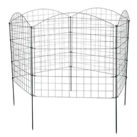 Garmix Teichzaun-Set 11-teilig 71x53cm/71x71cm/71x79cm 6x6cm Schwarz oder Grün ... (Oberbogen 71x79cm, Grün)