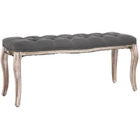 VidaXL Bank Leinen Massivholz 110x38x48 cm Dunkelgrau