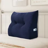 Johnear Keilkissen aus Cordstoff, Ergonomisches Rückenstützkissen mit Schnallen Atmungsaktives Lesekissen für Bett & Sofa, Waschbarer Bezug