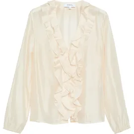 Comma, Bluse Lyocell-Bluse mit Volants beige 46