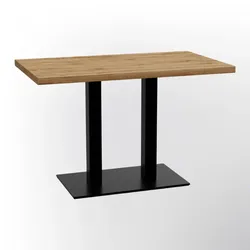 BIG Möbel GmbH Bistrotisch 140x80cm  |  Eiche Rom Natur  |   Gusseisen Gestell