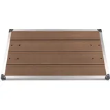 vidaXL Garten Duschwanne mit Lattendesign für 2 Personen Bodenelement für Solardusche Gartendusche Pooldusche WPC Edelstahl 110x62cm Braun